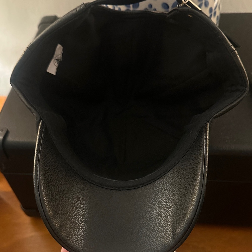 Black Faux Leather Walt Disney World 50th Anniversary Hat - Picture 3 of 4
